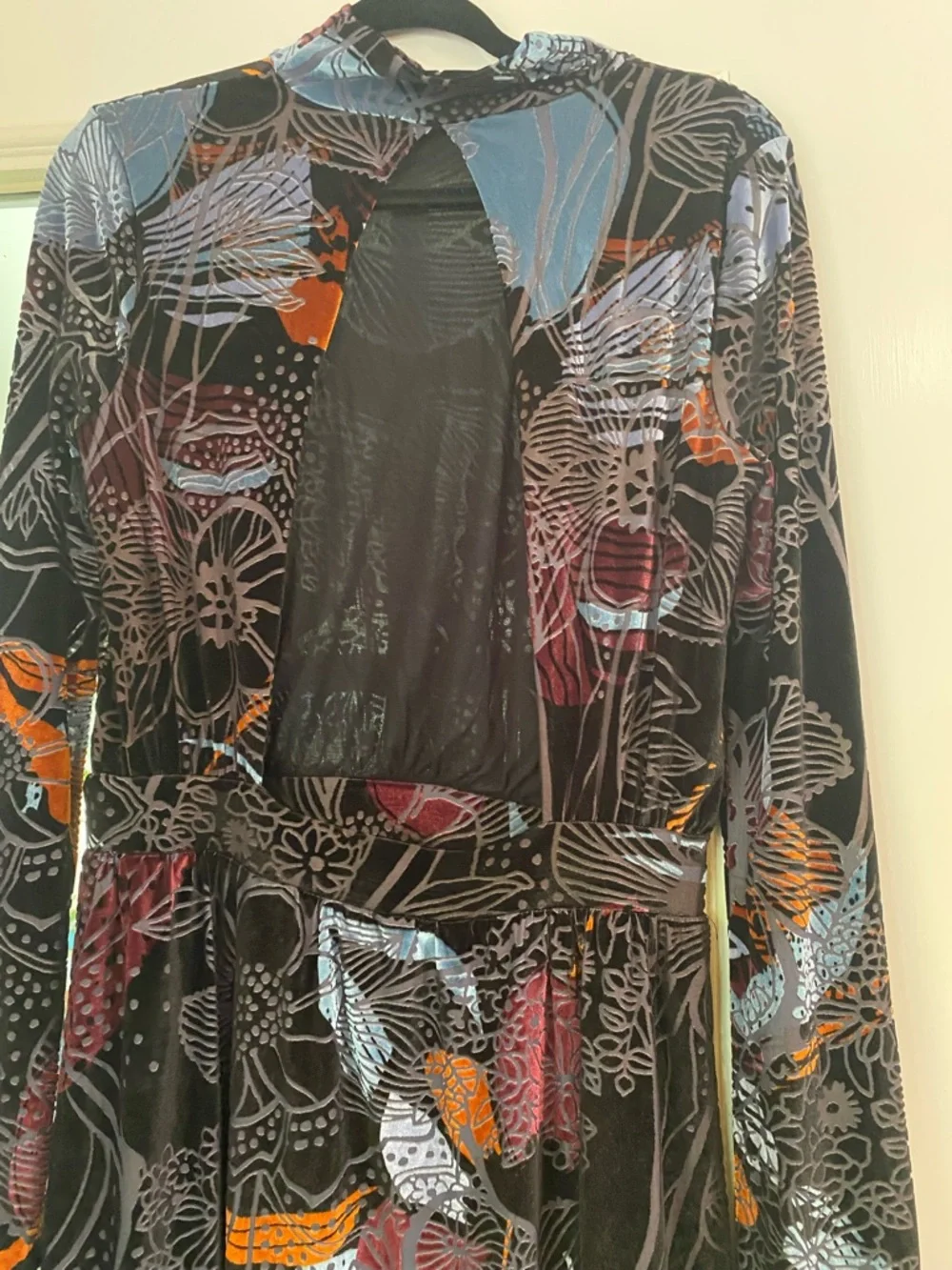 Free People velvet burnout backless mini dress - Picture 2 of 12